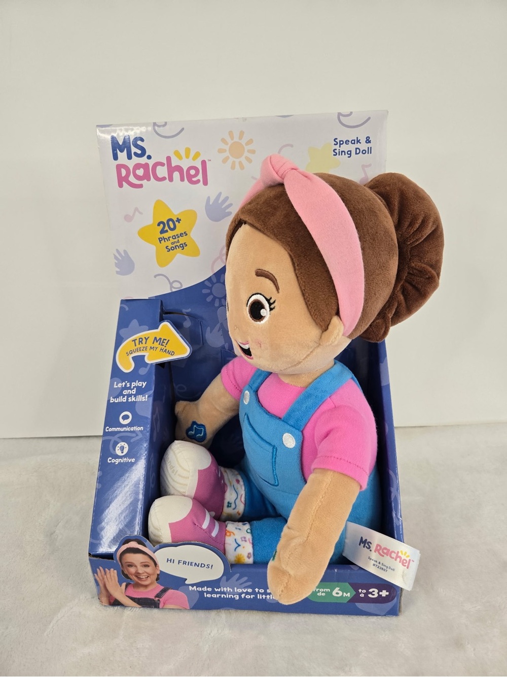 Rachel Plush Speak & Sing Doll in Pink and Blue